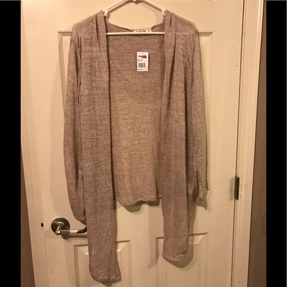 Charlotte Russe sweater wrap hoodie LARGE NWT